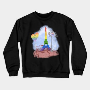 Gay Pride Couple Paris Crewneck Sweatshirt